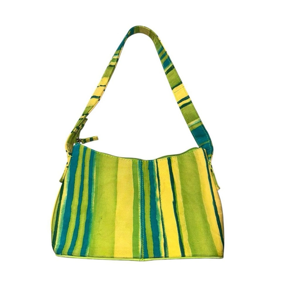 Vintage America Green and Yellow Striped Shoulder Bag